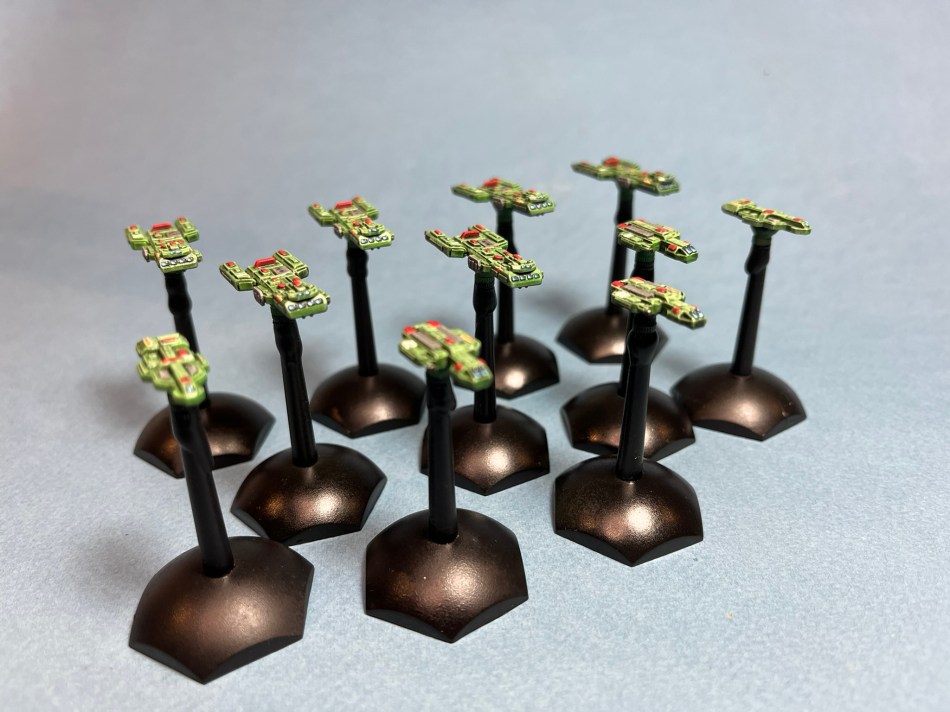 Small spaceship miniatures from Brigade Models